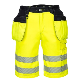 PW3 Kratke hlače Hi-Vis Holster Pocket Žuta/Crna 34 PORTWEST PW343YBR34