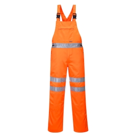 Hlače s naramenicama Hi-Vis Polycotton Service Narančasta S PORTWEST RT43ORRS