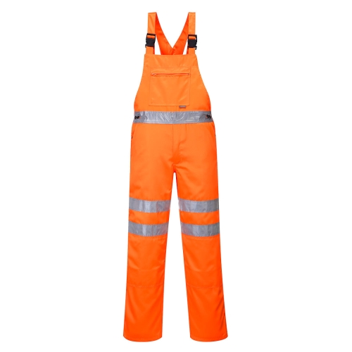 Hlače s naramenicama Hi-Vis Polycotton Service Narančasta S PORTWEST RT43ORRS