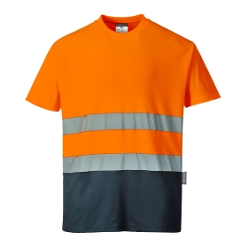 Majica Hi-Vis Cotton Comfort Contrast S/S  Narančasta/Navy 4XL PORTWEST S173ONR4XL