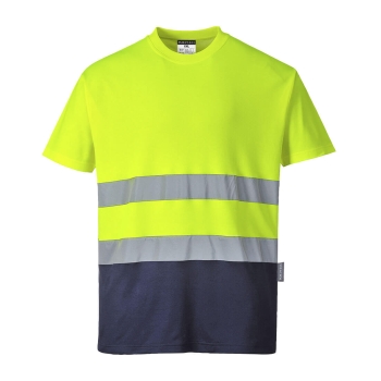 Majica Hi-Vis Cotton Comfort Contrast S/S  Yellow/Navy XXL PORTWEST S173YNRXXL