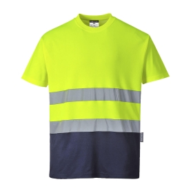 Majica Hi-Vis Cotton Comfort Contrast S/S  Yellow/Navy XXXL PORTWEST S173YNRXXXL