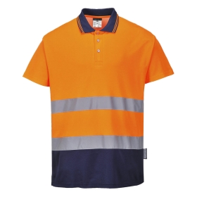 Polo majica Hi-Vis Cotton Comfort Contrast S/S  Narančasta/Navy L PORTWEST S174ONRL