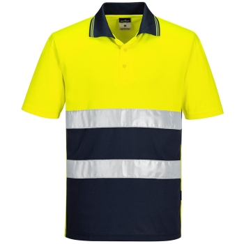 Polo majica Hi-Vis Lightweight Contrast S/S  Yellow/Navy L PORTWEST S175YNRL