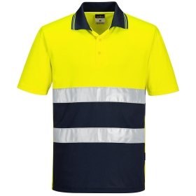 Polo majica Hi-Vis Lightweight Contrast S/S  Yellow/Navy XXXL PORTWEST S175YNRXXXL