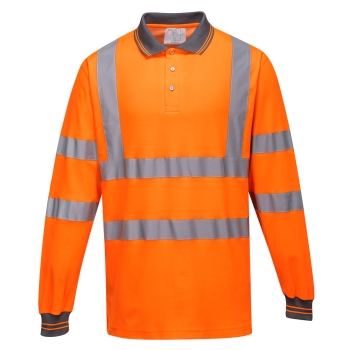 Polo majica Hi-Vis Cotton Comfort L/S  Narančasta S PORTWEST S271ORRS