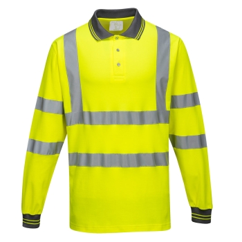 Polo majica Hi-Vis Cotton Comfort L/S  Žuta M PORTWEST S271YERM