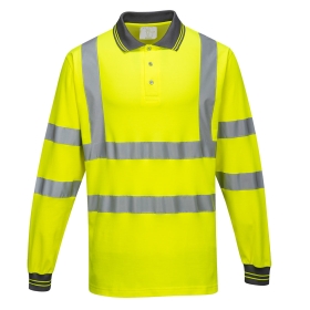 Polo majica Hi-Vis Cotton Comfort L/S  Žuta XL PORTWEST S271YERXL