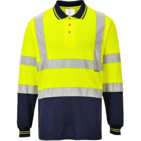 Polo majica Hi-Vis Contrast L/S  Yellow/Navy XL PORTWEST S279YNRXL