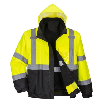 Jakna Hi-Vis Contrast Premium Bomber 3-u-1 Žuta/Crna XXL PORTWEST S365YBRXXL