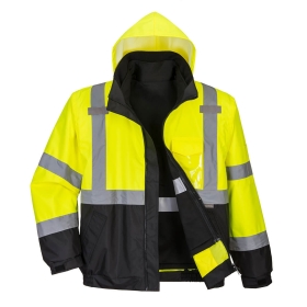 Jakna Hi-Vis Contrast Premium Bomber 3-u-1 Žuta/Crna XL PORTWEST S365YBRXL