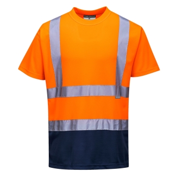 Majica Hi-Vis Contrast S/S  Narančasta/Navy XXL PORTWEST S378ONRXXL