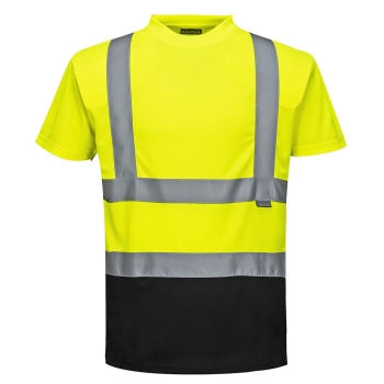 Majica Hi-Vis Contrast S/S  Žuta/Crna XL PORTWEST S378YBRXL