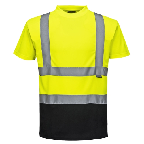 Majica Hi-Vis Contrast S/S  Žuta/Crna XL PORTWEST S378YBRXL