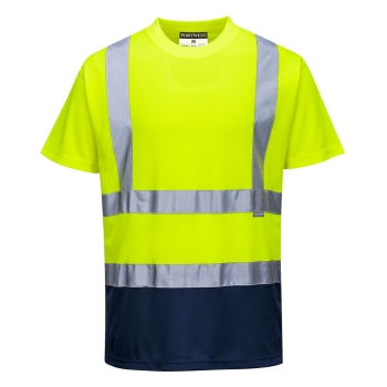 Majica Hi-Vis Contrast S/S  Yellow/Navy M PORTWEST S378YNRM