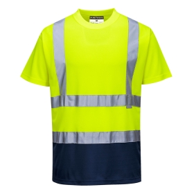 Majica Hi-Vis Contrast S/S  Yellow/Navy S PORTWEST S378YNRS