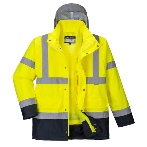 Jakna Hi-Vis Contrast Traffic 4-u-1 Yellow/Navy M PORTWEST S471YNRM