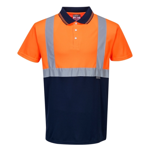 Polo majica Hi-Vis Contrast S/S Narančasta/Navy 4XL PORTWEST S479ONR4XL Polo majica Hi-Vis Contrast S/S Narančasta/Navy 4XL PORTWEST S479ONR4XL