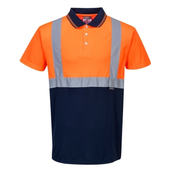 Polo majica Hi-Vis Contrast S/S  Narančasta/Navy XL PORTWEST S479ONRXL
