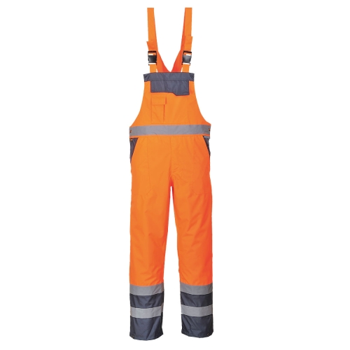 Hlače s naramenicama Hi-Vis Breathable Contrast Rain Narančasta/Navy M PORTWEST S488ONRM Hlače s naramenicama Hi-Vis Breathable Contrast Rain Narančasta/Navy M PORTWEST S488ONRM