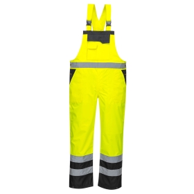 Hlače s naramenicama Hi-Vis Breathable Contrast Rain Žuta/Crna 4XL PORTWEST S488YBR4XL