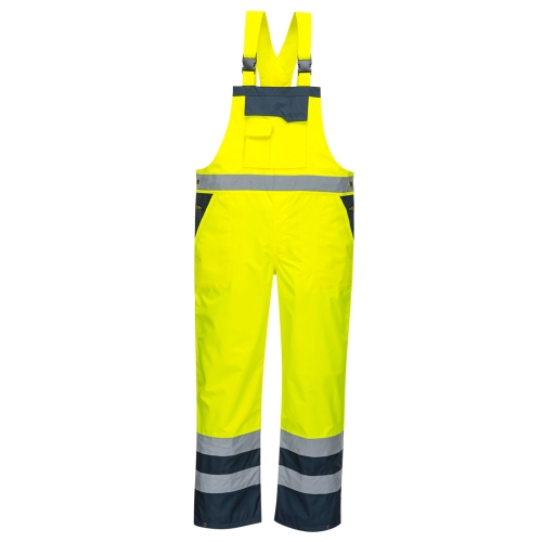 Hlače s naramenicama Hi-Vis Breathable Contrast Rain Yellow/Navy M PORTWEST S488YNRM Hlače s naramenicama Hi-Vis Breathable Contrast Rain Yellow/Navy M PORTWEST S488YNRM