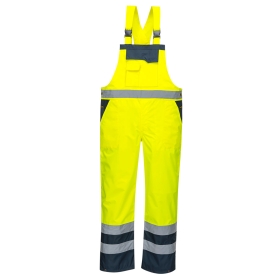 Hlače s naramenicama Hi-Vis Breathable Contrast Rain Yellow/Navy S PORTWEST S488YNRS