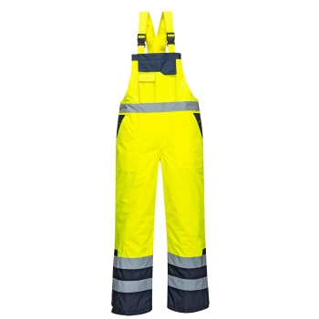 Hlače s naramenicama Hi-Vis Contrast Winter Žuta XL PORTWEST S489YERXL