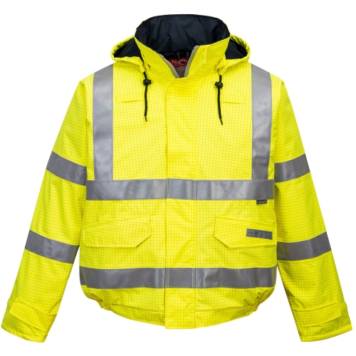 Jakna Bizflame Rain Hi-Vis Antistatic FR Bomber Žuta XS PORTWEST S773YERXS