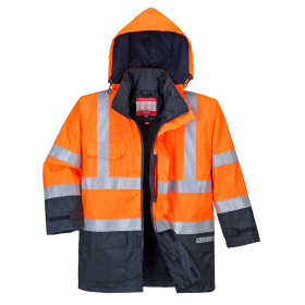 Jakna Bizflame Rain Hi-Vis Multi-Protection Narančasta/Navy M PORTWEST S779ONRM