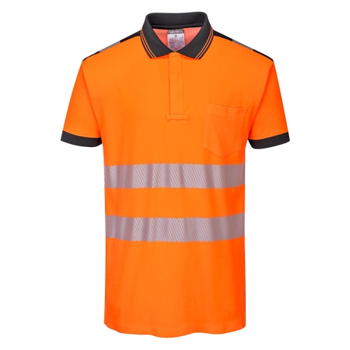 PW3 Polo majica Hi-Vis Cotton Comfort S/S Narančasta/Crna XL PORTWEST T180OBRXL