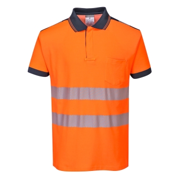 PW3 Polo majica Hi-Vis Cotton Comfort S/S Narančasta/Navy XL PORTWEST T180ONRXL