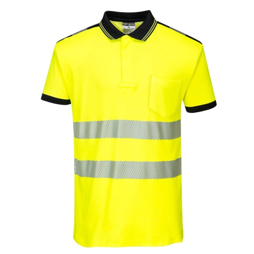 PW3 Polo majica Hi-Vis Cotton Comfort S/S Žuta/Crna XL PORTWEST T180YBRXL