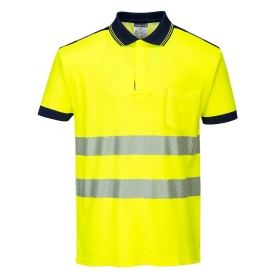 PW3 Polo majica Hi-Vis Cotton Comfort S/S Yellow/Navy M PORTWEST T180YNRM