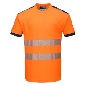 PW3 Majica Hi-Vis Cotton Comfort S/S Narančasta/Navy L PORTWEST T181ONRL