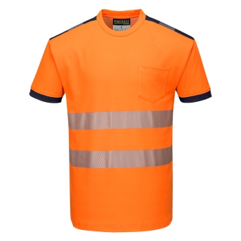 PW3 Majica Hi-Vis Cotton Comfort S/S Narančasta/Navy XXXL PORTWEST T181ONRXXXL