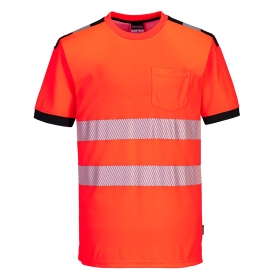 PW3 Majica Hi-Vis Cotton Comfort S/S Crvena/Crna L PORTWEST T181RBKL