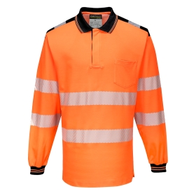PW3 Polo majica Hi-Vis Cotton Comfort  L/S Narančasta/Crna 4XL PORTWEST T184OBR4XL