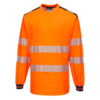 PW3 Majica Hi-Vis L/S Narančasta/Navy S PORTWEST T185ONRS
