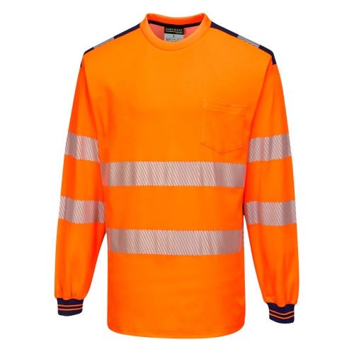 PW3 Majica Hi-Vis L/S Narančasta/Navy 5XL PORTWEST T185ONR5XL