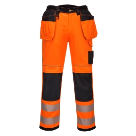 PW3 Hlače Hi-Vis Holster Pocket Work Narančasta/Crna Short 30 PORTWEST T501OBS30