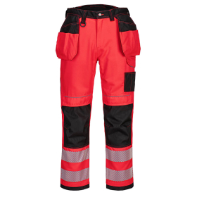 PW3 Hlače Hi-Vis Holster Pocket Work Crvena/Crna 33 PORTWEST T501RBK33