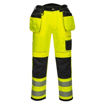 PW3 Hlače Hi-Vis Holster Pocket Work Žuta/Crna Short 28 PORTWEST T501YBS28