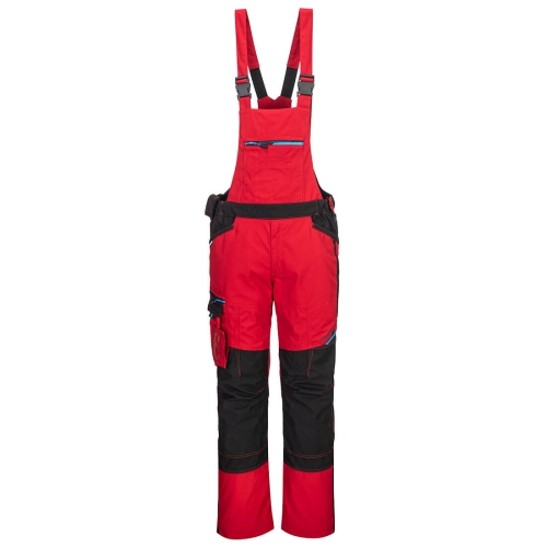 WX3 Hlače s naramenicama Deep Red XL PORTWEST T704DRRXL