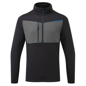WX3 Majica Half Zip Tech Fleece Crna L PORTWEST T755BKRL
