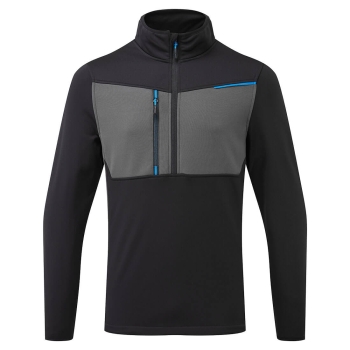 WX3 Majica Half Zip Tech Fleece Crna XL PORTWEST T755BKRXL