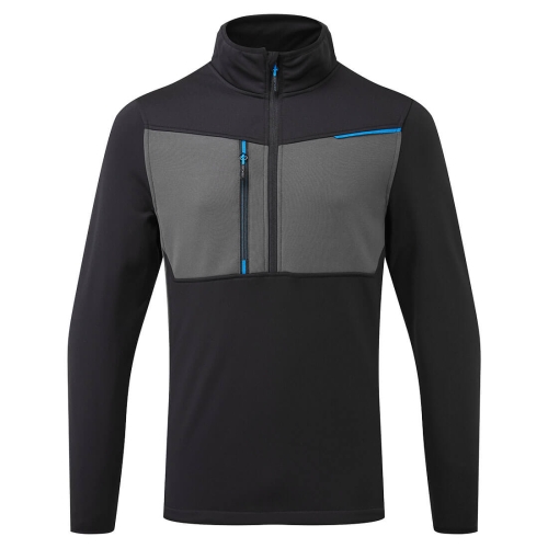 WX3 Majica Half Zip Tech Fleece Crna XXL PORTWEST T755BKRXXL