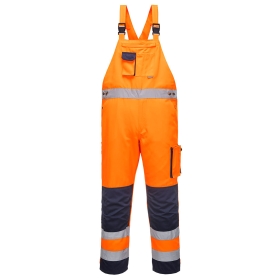 Hlače s naramenicama Dijon Hi-Vis Contrast Work Narančasta/Navy XXL PORTWEST TX52ONRXXL