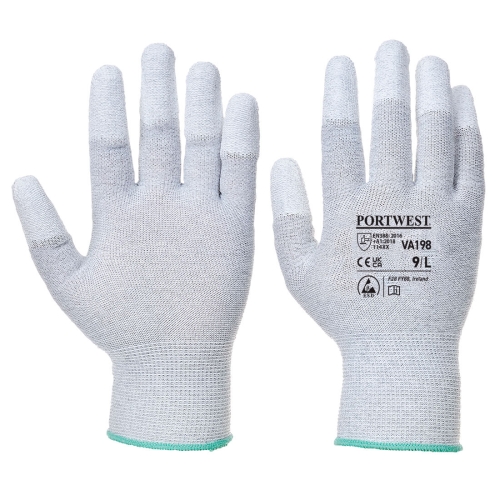 Rukavica Vending Antistatic PU Fingertip Siva XL PORTWEST VA198G7RXL