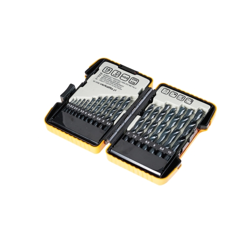 HSS Spiralna svrdla za čelik set 1–10 mm x 0,5 mm 19szt VERKATTO VR-3701 HSS Spiralna svrdla za čelik set 1–10 mm x 0,5 mm 19szt VERKATTO VR-3701
